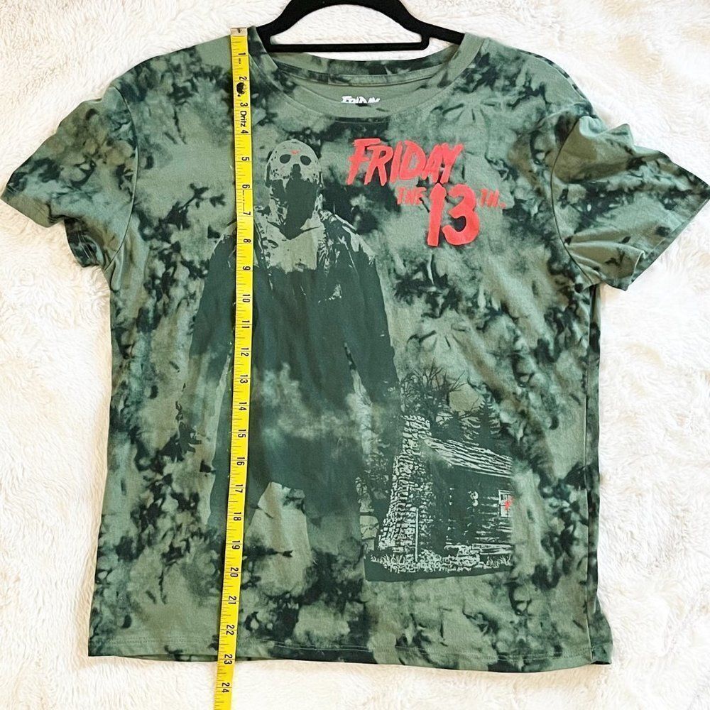 Friday The‎ 13th Jason Voorhees Green Tie Dye Shirt NWOT Size Small - Picture 5 of 6